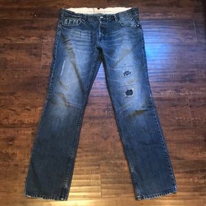 Size 34 vintage obey patchwork jeans